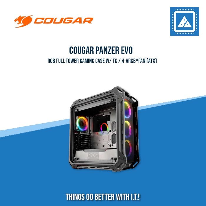 COUGAR PANZER EVO RGB BLACK ATX FULL TOWER RGB LED GAMING CASE WITH REMOTE COUGAR PANZER EVO RGB BLACK ATX FULL TOWER RGB LED GAMING CASE WITH REMOTE